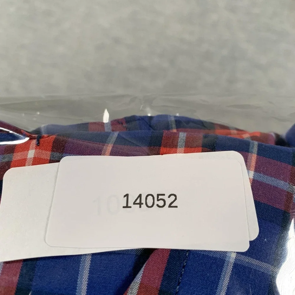 Banana Republic Shirt Mens XL‎ Blue Red Plaid Grant Fit Button-Down Short Sleeve